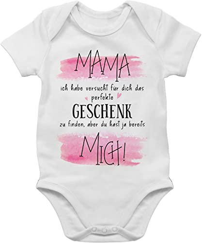 Shirtracer Baby Body Junge Mädchen - Mama ich habe versucht für Dich das perfekte Geschenk zu finden - Geschenk für Mutti Geburtstag Geschenkidee Muttertag - 6/12 Monate - Weiß - geschenke babyparty von Shirtracer
