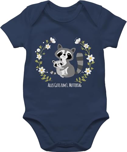 Baby Body Junge Mädchen - Alles Gute zum ersten Muttertag - 3/6 Monate - Navy Blau - mama 1. babystrampler outfit mamatags unser erster bodys muttertagsgeschenke für mothers day 1 babybodys von Shirtracer