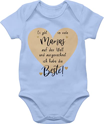 Shirtracer Baby Body Junge Mädchen - Muttertag - Beste Mama der Welt - Und ich habe die Beste - 3/6 Monate - Babyblau - mother's day mother muttertagageschenk muttertg mutterzagsgeschenk mutterrag von Shirtracer