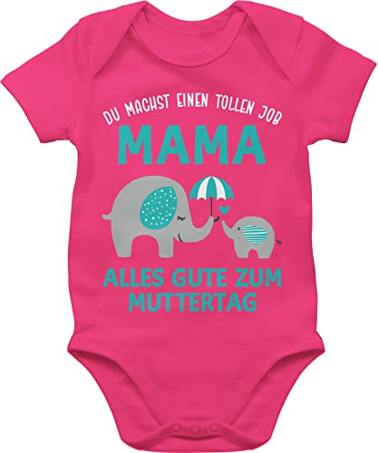 Baby Body Junge Mädchen - Du machst einen tollen Job Mama - Geschenk Zum 1 Muttertag - 12/18 Monate - Fuchsia - muttertagsgeschenk billig geschenke für mütter muttertagsgeschenken mother s day von Shirtracer