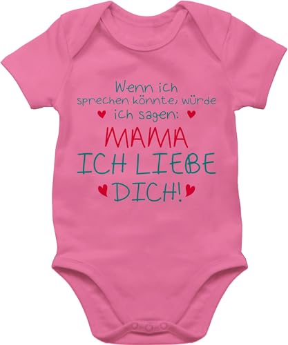 Baby Body Junge Mädchen - Mama ich liebe dich - 6/12 Monate - Pink - babybody kurzarm mommy geschenk fuer mutter kinderbodys mother's day mami ubranka dla niemowlaka 2024 mother kurzarmbody von Shirtracer