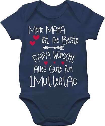 Baby Body Junge Mädchen - 1. Muttertag - Meine Mama ist die Beste - 1/3 Monate - Navy Blau - 1 muttertagsgeschenk muttertagsstrampler muttertags mum babysachen muttertagsgeschenke muttertagsbody von Shirtracer