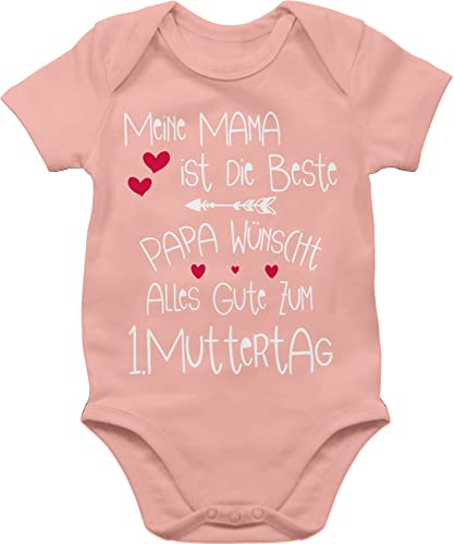 Shirtracer Baby Body Junge Mädchen - 1. Muttertag - Meine Mama ist die Beste - 12/18 Monate - Babyrosa - mutterzagsgeschenk mamas mutterrag mittertagsgeschenk muttertagsgeschenk idee mütter von Shirtracer