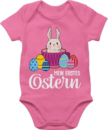 Baby Body Junge Mädchen - Ostergeschenke - Mein erstes Ostern Hase in Tasse I Osterhase I My first easter - 1/3 Monate - Pink - osteroutfit osterkleidung ostermotiv 1 babykleidung outfit osterbody von Shirtracer
