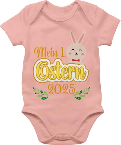 Baby Body Junge Mädchen - Ostergeschenke - Mein 1. Ostern 2025 - 3/6 Monate - Babyrosa - osterbody osterkleidung easter 1.ostern babykleidung osteroutfit oster outfit ostermotiv osterhasen babybody von Shirtracer