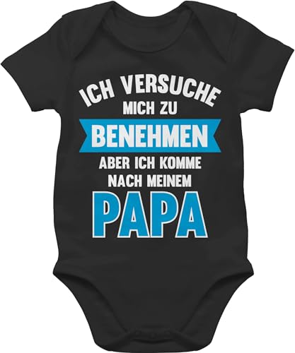 Baby Body Junge Mädchen - Sprüche - Ich versuche mich zu benehmen aber ich komme nach meinem Papa I - 6/12 Monate - Schwarz - babymode witzig spruch pap bodys strampler mit lustigen sprüchen Baby Body Junge Mädchen - Sprüche - Ich versuche mich zu benehmen aber ich komme nach meinem Papa I - 6/12 Monate - Schwarz - babymode witzig spruch pap bodys strampler mit lustigen sprüchen von Shirtracer