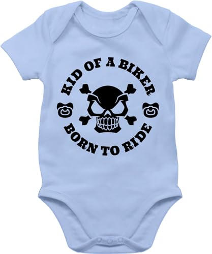 Baby Body Junge Mädchen - Sprüche - Kid of a biker born to ride mit Schnuller schwarz - 1/3 Monate - Babyblau - babymode witzig spruch motorrad bodys babygeschenk spruche strampler babygeschenke Baby Body Junge Mädchen - Sprüche - Kid of a biker born to ride mit Schnuller schwarz - 1/3 Monate - Babyblau - babymode witzig spruch motorrad bodys babygeschenk spruche strampler babygeschenke von Shirtracer