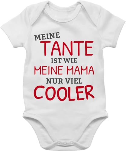 Shirtracer Baby Body Junge Mädchen - Meine Tante ist wie meine Mama nur cooler - 6/12 Monate - Weiß - babystrampler jungen bodies für babys bodys strampler einfarbig clothes baumwolle kurzarm kinder von Shirtracer