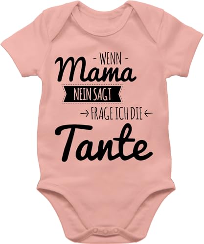 Shirtracer Baby Body Junge Mädchen - Tante Spruch - Wenn Mama nein sagt frag ich die Tante - 18/24 Monate - Babyrosa - babykleidung bodies jungen sachen für neffen babybodies aunt boy clothes von Shirtracer