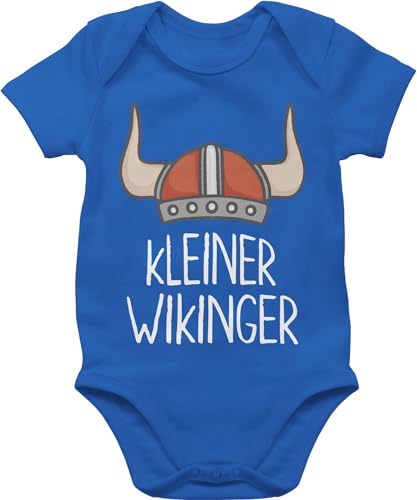 Shirtracer Baby Body Junge Mädchen - & Walhalla - kleiner Wikinger weiß - 1/3 Monate - Royalblau - viking wikinger&walhalla bodys vikings helm bz10 babybody baby-kurzarmbodys babysachen kurzarm von Shirtracer