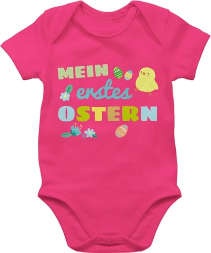 Baby Body Mädchen - Ostergeschenke - Mein erstes Ostern Junge I My first easter - 6/12 Monate - Fuchsia - outfit osterkleidung ostermotiv 1 babybody 1. osterbody oster 1.ostern strampler von Shirtracer