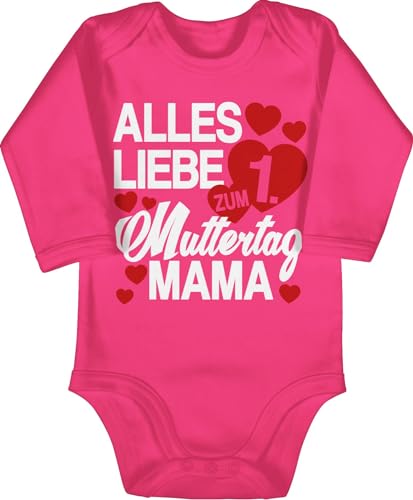 Baby Body langarm Mädchen Junge - 1. Muttertag - Alles liebe zum ersten Muttertag - 6/12 Monate - Fuchsia - muttertagsgeschenk muttertagsstrampler muttertags first mothers day strampler Baby Body langarm Mädchen Junge - 1. Muttertag - Alles liebe zum ersten Muttertag - 6/12 Monate - Fuchsia - muttertagsgeschenk muttertagsstrampler muttertags first mothers day strampler von Shirtracer