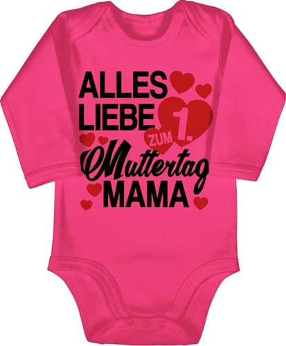 Baby Body langarm Mädchen Junge - Alles liebe zum 1. Muttertag Mama - 6/12 Monate - Fuchsia - 1 muttertagsgeschenk muttertagsstrampler muttertags happy 1st mothers day strampler geschenk Baby Body langarm Mädchen Junge - Alles liebe zum 1. Muttertag Mama - 6/12 Monate - Fuchsia - 1 muttertagsgeschenk muttertagsstrampler muttertags happy 1st mothers day strampler geschenk von Shirtracer