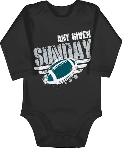 Baby Body langarm Mädchen Junge - Sport & Bewegung - Any Given Sunday Football Philadelphia - 3/6 Monate - Schwarz - 25. geburtstag footballspieler strampler jeden verdammten sonntag boddie von Shirtracer