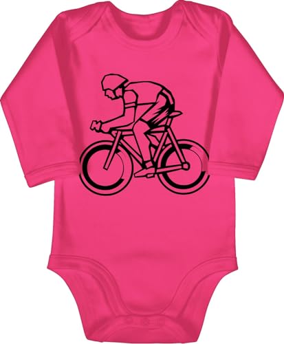 Baby Body langarm Mädchen Junge - Sport & Bewegung - Radsport - 3/6 Monate - Fuchsia - 25. geburtstag von Shirtracer