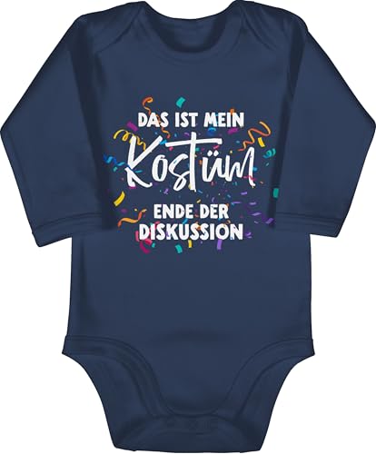 Baby Body langarm Mädchen Junge - & - Das ist mein Kostüm Ende der Diskussion I Fastnacht Kostüm Karneval I Fasching Ersatzkostüm Fasnacht - 3/6 Monate - Navy Blau - faschingsbody faschings von Shirtracer