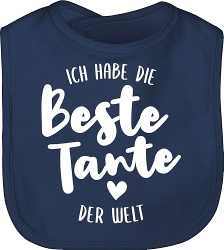 Baby Lätzchen - Strampler Mädchen & Junge - Ich habe die beste Tante der Welt - Unisize - Navy Blau - lustige babysachen sachen für neugeborene tanten schlabberlatz babykleidung sprüche von Shirtracer