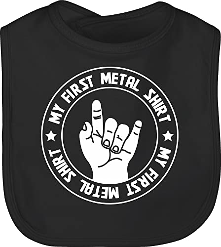 Baby Lätzchen - Strampler Mädchen & Junge - My first Metal Shirt - Unisize - Schwarz - metall latz rocker babylätzchen babyrock letzchen laetzchen kinder von Shirtracer