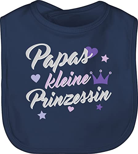 Baby Lätzchen - Geschenk zum Vatertag - Papas kleine Prinzessin - Unisize - Navy Blau - papatagsgeschenk daddy babylatz väter vater latz männertagsgeschenke daddys laetzchen papa suesses papatag von Shirtracer