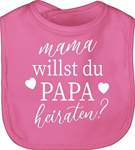 Shirtracer Lätzchen - Hochzeit - Mama willst du Papa heiraten - Wollen wir Papa heiraten Baby Daddy heiraten Willst du meinen Papa heiraten Heiratsantrag - Unisize - Pink - babylätzen laetzchen latz von Shirtracer