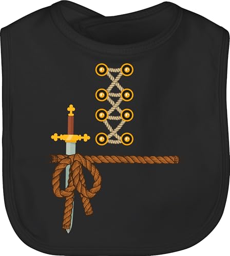 Baby Lätzchen - Karneval & - Ritter Kostüm Fasching - Tapferer Ritter Mittelalter Zum Ritter geschlagen Knight Ritterbund - Unisize - Schwarz - fastnacht latz faschings fasnacht karnevals von Shirtracer