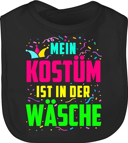 Baby Lätzchen - Karneval & Fasching - Mein zu Kostüm ist in der Wäsche - Unisize - Schwarz - karnaval karnevall fashing karmeval faschings- karnival carnaval kinderfastnacht verkleiden &fasching von Shirtracer