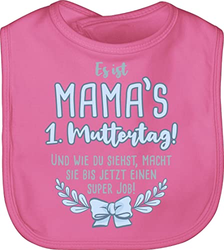 Baby Lätzchen - Mama's 1. Muttertag Super Job Blau - Unisize - Pink - mama muttertagsgeschenk 1 latz mothers day du machst einen tollen mothersday mother mum mutter tag mamatags mamatag mom von Shirtracer