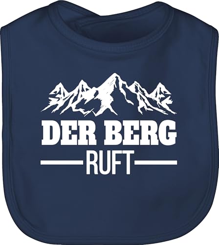 Baby Lätzchen - Sport & Bewegung - Der Berg ruft - Unisize - Navy Blau - 25. geburtstag ruf latzerl berge schlabberlatz hiking bibs wander babylatz bergen babylätzchen wandern laetzchen mountain von Shirtracer