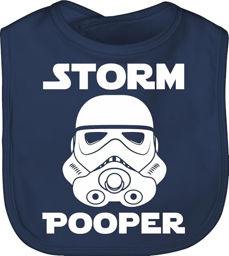 Baby Lätzchen - Sprüche - Storm Pooper - Stormpooper Lustige Babygeschenke - Unisize - Navy Blau - babykleidung mit süßen sprüchen spruch star bibs geschenke zur geburt spruche babylatz von Shirtracer