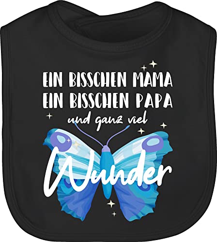 Baby Lätzchen - Strampler Mädchen & Junge - Ganz viel Wunder - weiß - Unisize - Schwarz - papa babylatz mutter vater latz ein bisschen mama kinderlatz und kind von Shirtracer