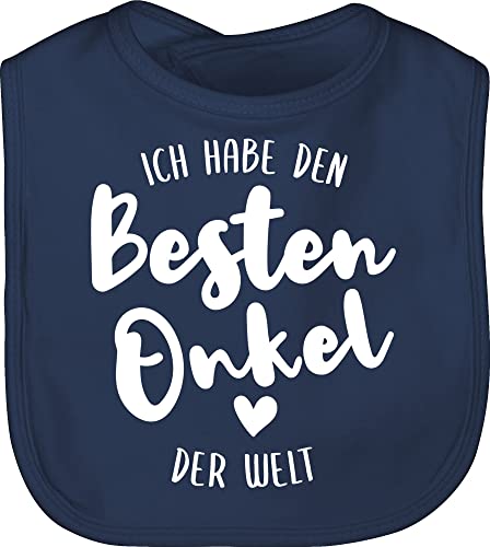 Baby Lätzchen - Strampler Mädchen & Junge - Ich habe den besten Onkel der Welt - Unisize - Navy Blau - lustige babysachen sprüche best uncle latzchen babykleidung mit süßen sprüchen spruch von Shirtracer