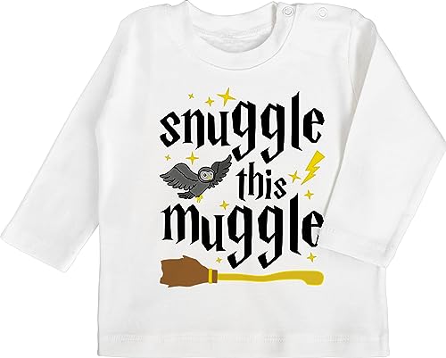 Baby Langarmshirt - Strampler Mädchen & Junge - Snuggle This Muggle - 3/6 Monate - Weiß - sprüche Langarm Spruch babysachen spruche babyshirts sprüchen Shirt mit Aufschrift lustige babygeschenke von Shirtracer