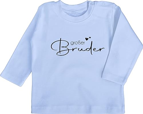 Baby Langarmshirt - Großer Bruder - Big Brother - 12/18 Monate - Babyblau - Shirt gro er große brüder t-Shirt Tshirt Bruder Langarm Langarmshirt+großer+Bruder Geschenk für großen t Grosse von Shirtracer