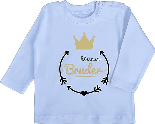 Baby Langarmshirt - Kleiner Bruder - 3/6 Monate - Babyblau - Little Brother kleinen Shirt Lil bro kleine babysachen Geschenk t-Shirt brüder 2024 Tshirt für Shirts Geschenke Longsleeve von Shirtracer