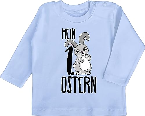 Baby Langarmshirt - Ostergeschenke - Mein erstes Ostern Hase I Easter bunny - 6/12 Monate - Babyblau - osteroutfit oster outfit ostermotiv 1 babykleidung 1. ostergeschenke+für+baby osterfest my von Shirtracer