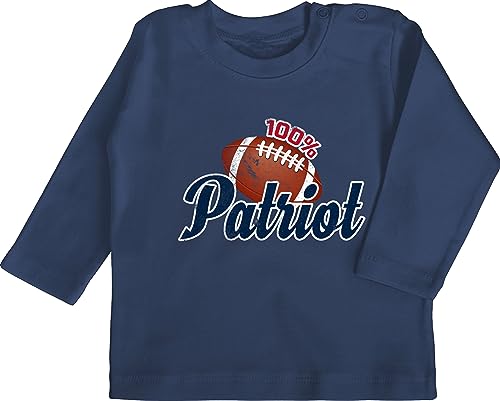 Baby Langarmshirt - Sport & Bewegung - 100% Patriot - 12/18 Monate - Navy Blau - 25. Geburtstag Football Shirt American Tshirt Babykleidung Baby Langarmshirt - Sport & Bewegung - 100% Patriot - 12/18 Monate - Navy Blau - 25. Geburtstag Football Shirt American Tshirt Babykleidung von Shirtracer