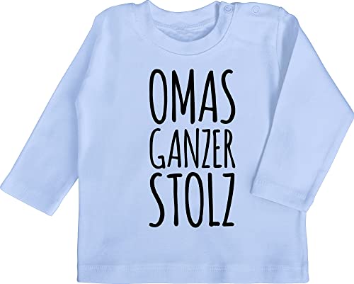 Baby Langarmshirt - Strampler Mädchen & Junge - Omas ganzer Stolz - 3/6 Monate - Babyblau - liebling Langarm Babykleidung t- Shirt Shirts Jungen Tshirt t-Shirt t zur Geburt enkelkind von Shirtracer