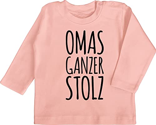 Baby Langarmshirt - Strampler Mädchen & Junge - Omas ganzer Stolz - 3/6 Monate - Babyrosa - Grandma Langarm enkelkind Shirt oma Jungen liebling von Shirtracer