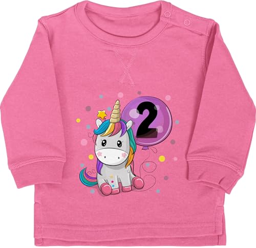 Shirtracer Baby Pullover Jungen - 2. - Einhorn 2 Geburtstag Mädchen Kindergeburtstag 2 Jahre - 18/24 Monate - Pink - Zwei Geschenk zum jähriger Jahre, 2ter Jahr ich Bin zweiter Year Birthday von Shirtracer