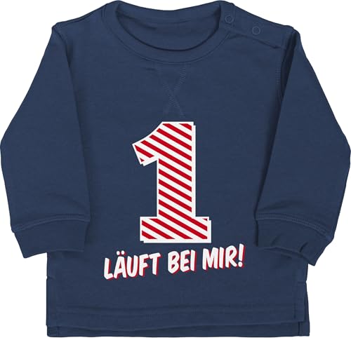 Baby Pullover Jungen Mädchen - 1. - Erster Geburtstag - 12/18 Monate - Navy Blau - geburtstagsshirt junge 1 jahr einjährige one langarm oberteil pulli 1geburtstag 1ter sweater geburtstagspullover von Shirtracer