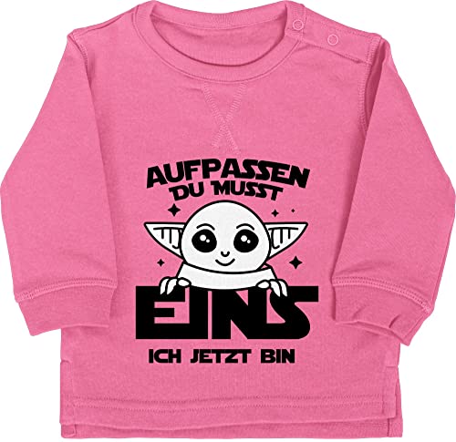 Shirtracer Baby Pullover Jungen Mädchen - 1. Geburtstag - Aufpassen du musst eins ich jetzt Bin - 18/24 Monate - Pink - Kindergeburtstag 1 Jahr First Birthday one für 1jahrige erster erste ersten zum von Shirtracer