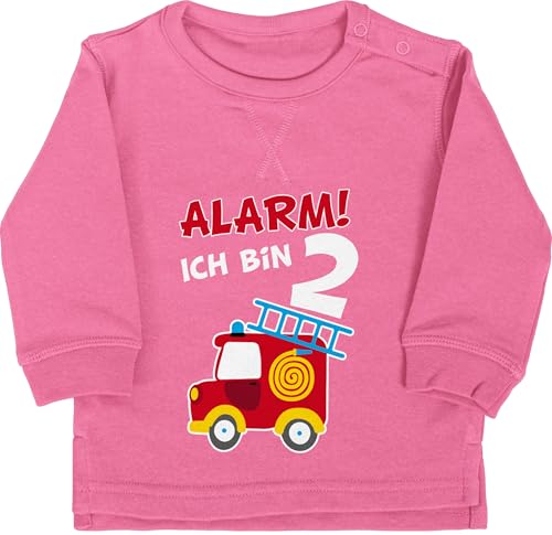Baby Pullover Jungen Mädchen - 2. Geburtstag - Ich bin zwei Zeichensprache blau - 18/24 Monate - Pink - geburtstagsshirt 2 jahre langarm pulli 2.geburtstag jetzt sweatshirt junge zweijährige schon von Shirtracer