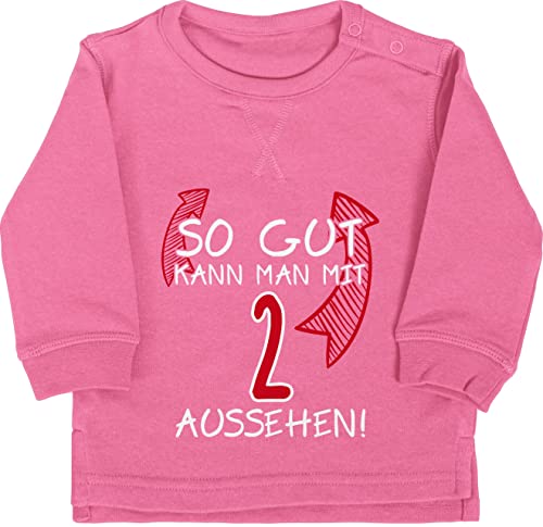 Baby Pullover Jungen Mädchen - 2. Geburtstag - So gut kann Man mit Zwei Aussehen - 18/24 Monate - Pink - Birthday 2 Jahre Kindergeburtstag Geschenk Bin jähriger Geburtstagsparty Jahre, von Shirtracer