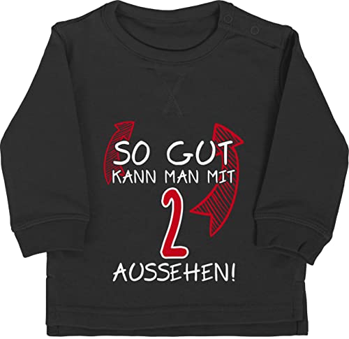 Baby Pullover Jungen Mädchen - 2. Geburtstag - So gut kann Man mit Zwei Aussehen - 18/24 Monate - Schwarz - 2 Pulli Jahre zweijährige Langarm geburtstagspullover 2, Kindergeburtstag Sweatshirt von Shirtracer