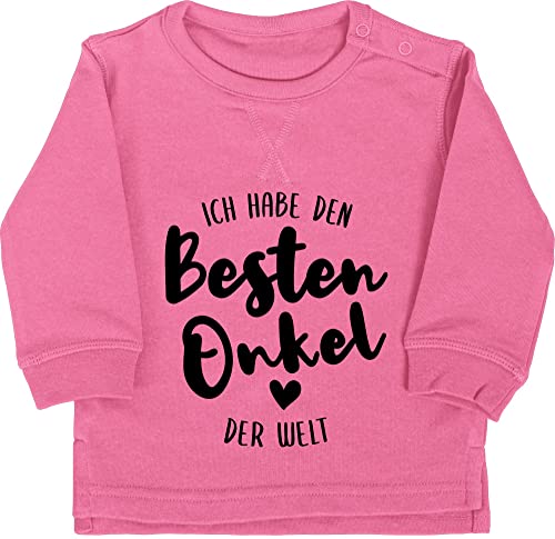 Baby Pullover Jungen Mädchen - Strampler & Junge - Ich habe den besten Onkel der Welt schwarz - 12/18 Monate - Pink - lustige babygeschenke beste sprüchen bester babygeschenk lustig hab mit spruch von Shirtracer