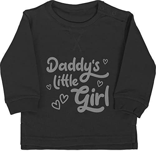 Shirtracer Baby Pullover Jungen Mädchen - Geschenk zum Vatertag - Daddy's Little Girl süß grau - 6/12 Monate - Schwarz - Herrentag Daddys Sweatshirt männertag 1.Vatertag Himmelfahrt Vater Tag von Shirtracer