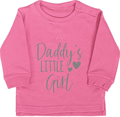 Baby Pullover Jungen - Geschenk zum Vatertag - Daddy's little Girl I Papas kleines Mädchen - 18/24 Monate - Pink - 1 vatertagsgeschenk vatertagsgeschenke vatertagsgeschen vatertahsgeschenke von Shirtracer