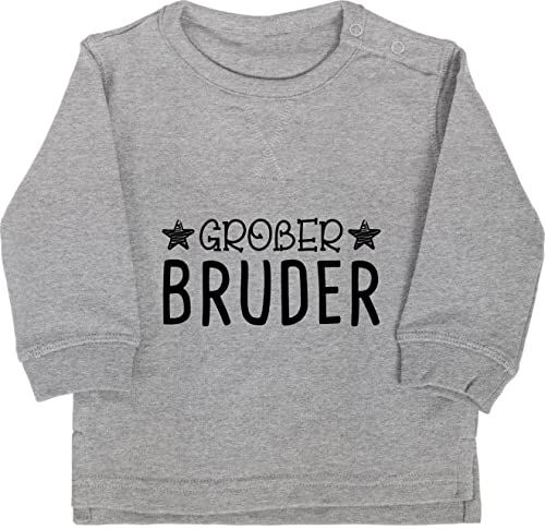 Baby Pullover Jungen Mädchen - Großer Bruder Sterne - 18/24 Monate - Grau meliert - Langarm 2024 große brüder Big Brother 2025 für grosser 2023 großen Geschenk Geschenke größeren bro Grosse von Shirtracer