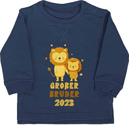 Baby Pullover Jungen Mädchen - Ich werde großer Bruder 2024 Löwen - 18/24 Monate - Navy Blau - große brüder Big bro grosser Geschenk Geschenke für 2023 grosser+Bruder großen Brother Grosse von Shirtracer