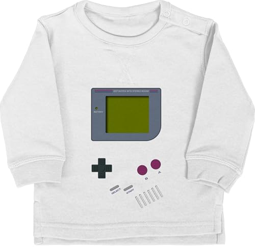 Baby Pullover Jungen Mädchen - Karneval & Fasching - Gameboy | Nerds I 90s I 90iger I Fastnacht I Fasnacht I Fasnet - 12/18 Monate - Grau meliert - faschings 90 oberteil karnevals 90's verkleidung von Shirtracer